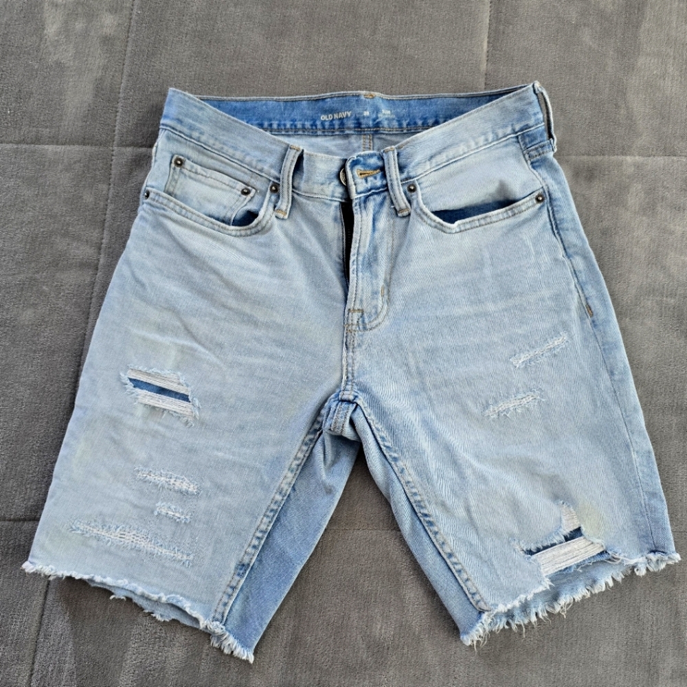 Old Navy Light Blue Distressed Men's Shorts